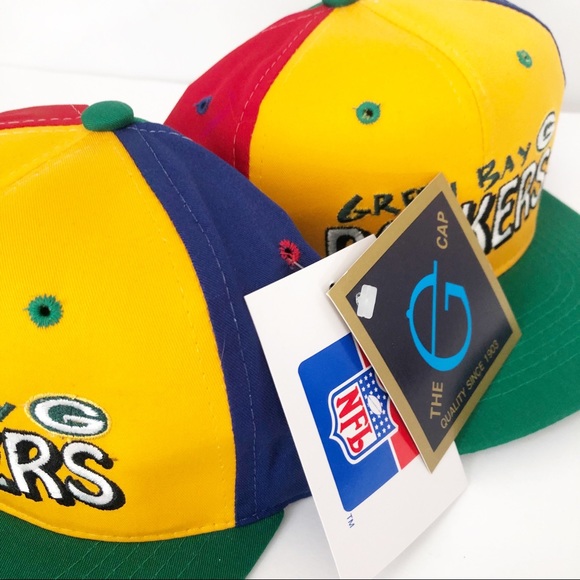 SET 2 GREEN BAY PACKERS 🏈 🧢 NFL Football HAT CAP kids youth NWT Vintage ? - Picture 2 of 6